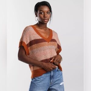 Free People Through The Motions V-Neck Vest Size Small